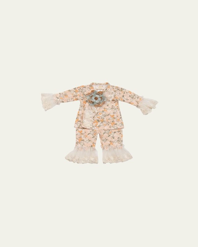 Girl's Ava's Garden Top and Pants Set, Size Newborn-12